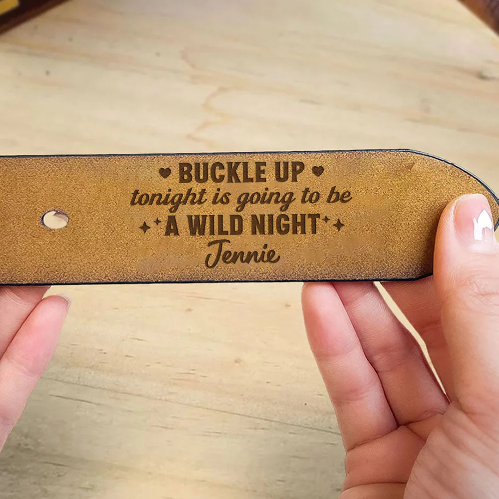Wild Night - Personalized Engraved Leather Belt - Image 3