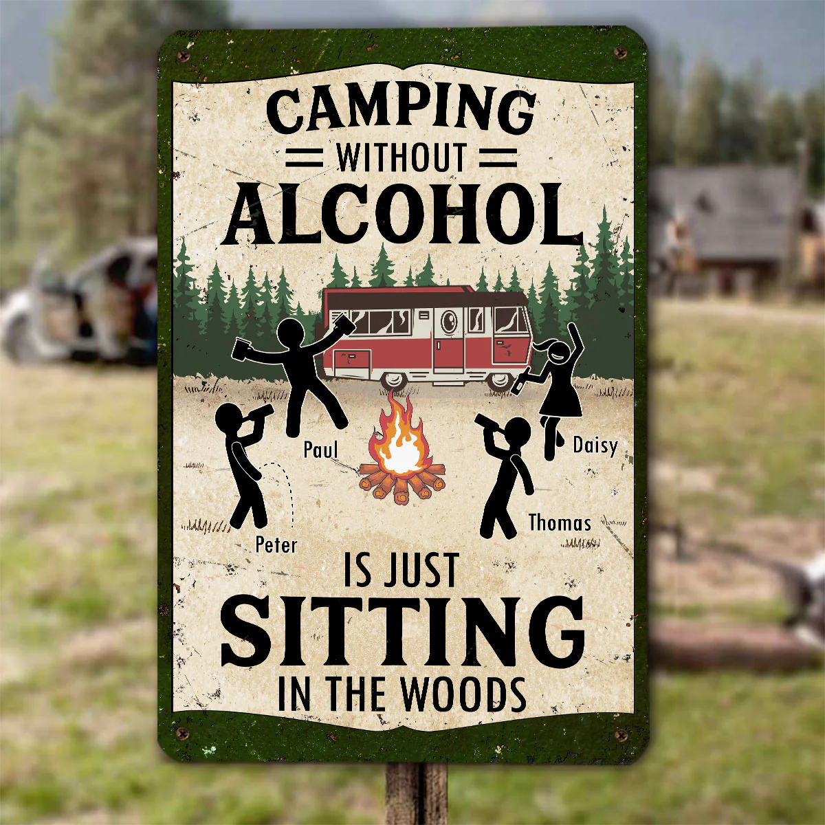 Wilderness Is Better With Whiskey - Personalized Custom Metal Sign - Image 4
