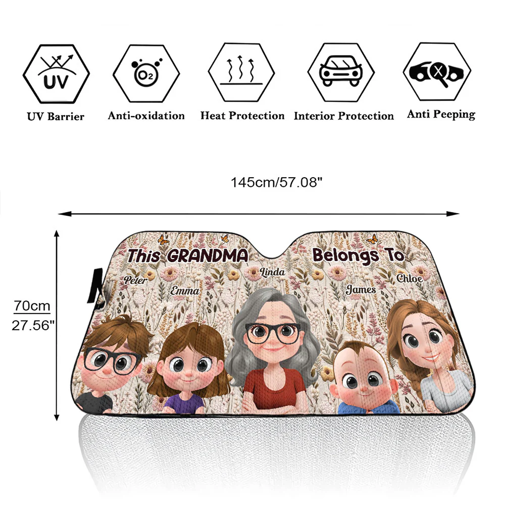 Wildflower Garden - Personalized Custom Car Sunshade - Image 6