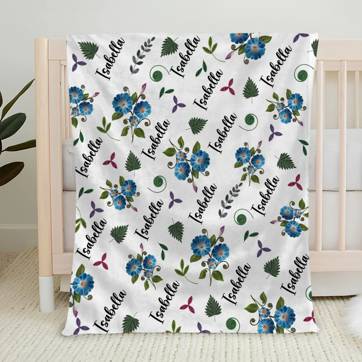 Wildflower Love - Personalized Custom Fleece Blanket - Image 4