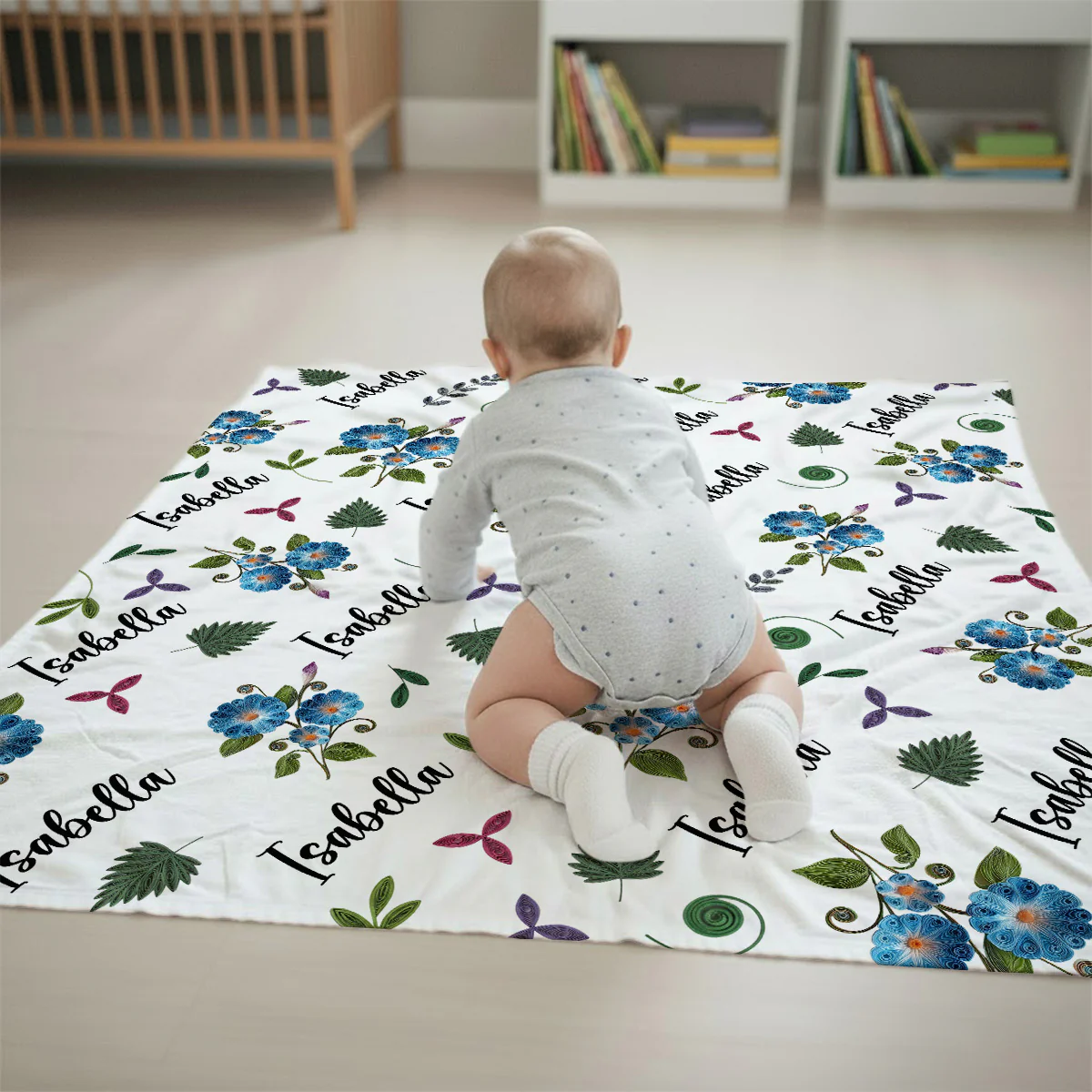 Wildflower Love - Personalized Custom Fleece Blanket - Image 6