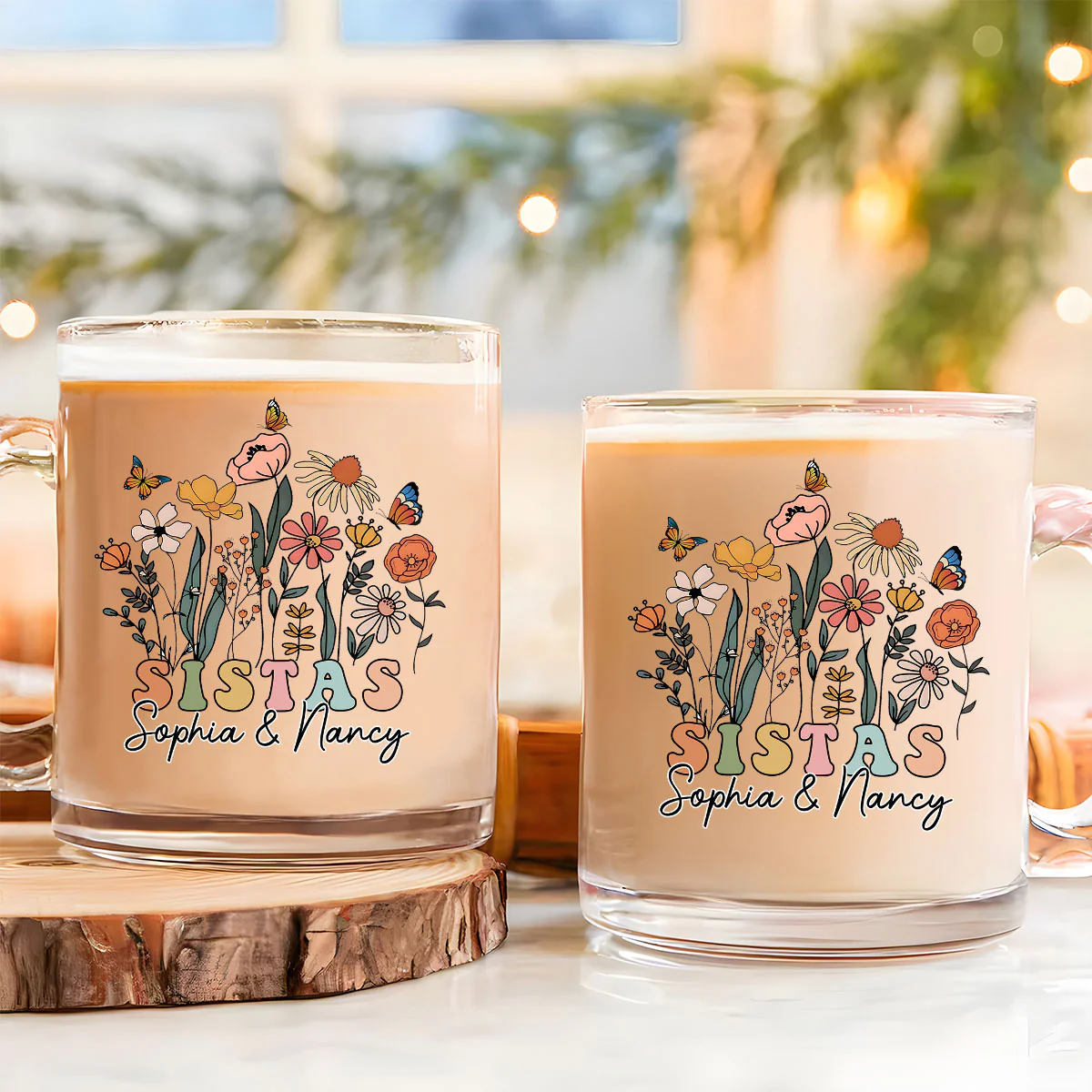 Wildflower - Personalized Custom Glass Mug - Image 4