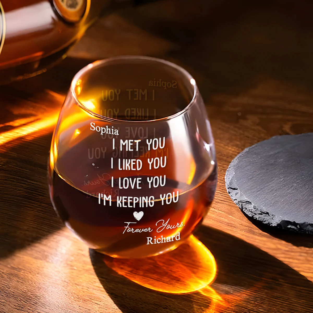 I Met You I Liked You - Personalized Custom Wine Glass - Image 2