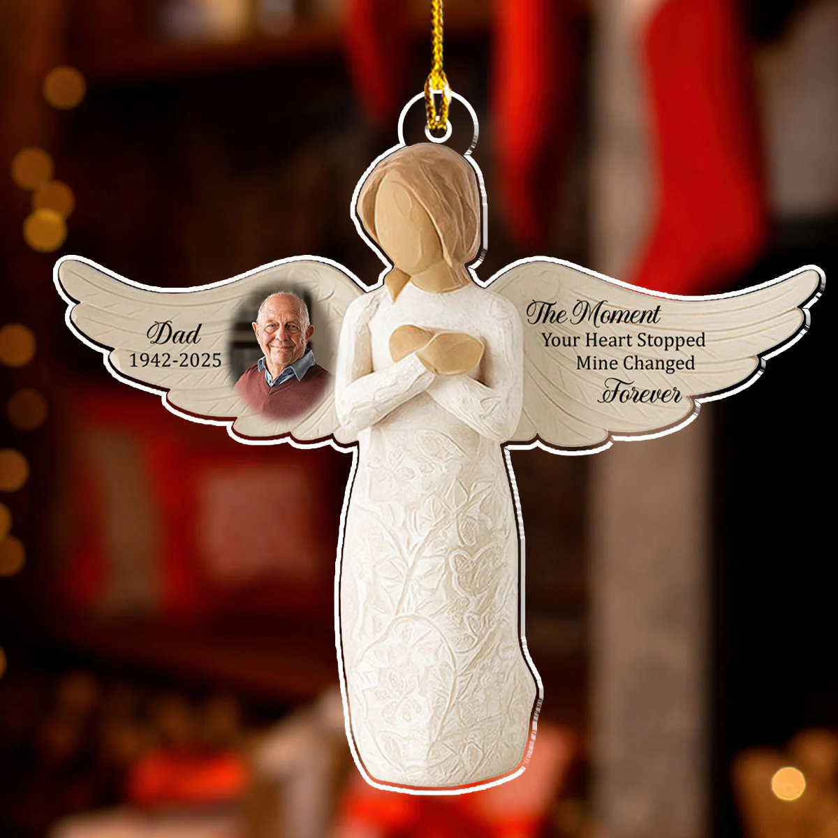Wings Of Remembrance - Personalized Custom Acrylic Ornament - Image 2