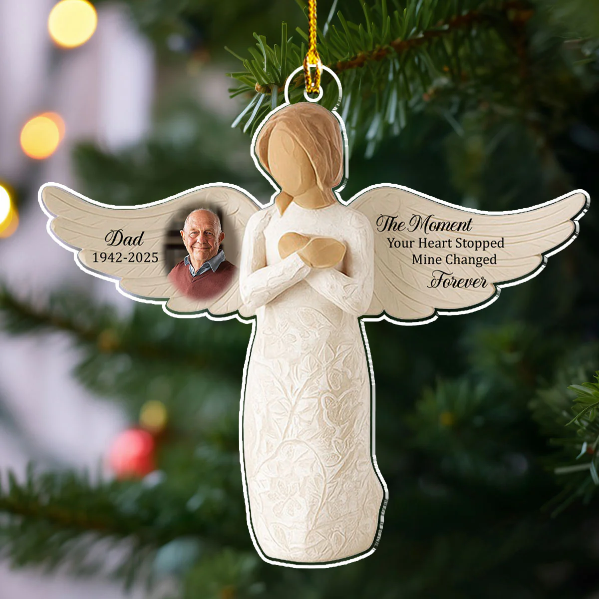 Wings Of Remembrance - Personalized Custom Acrylic Ornament - Image 4