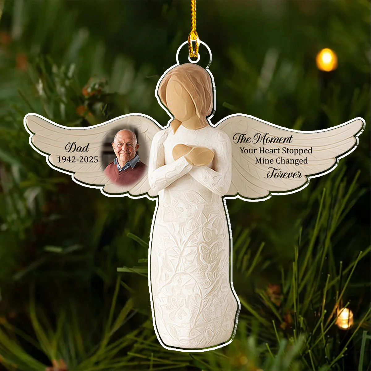 Wings Of Remembrance - Personalized Custom Acrylic Ornament - Image 5