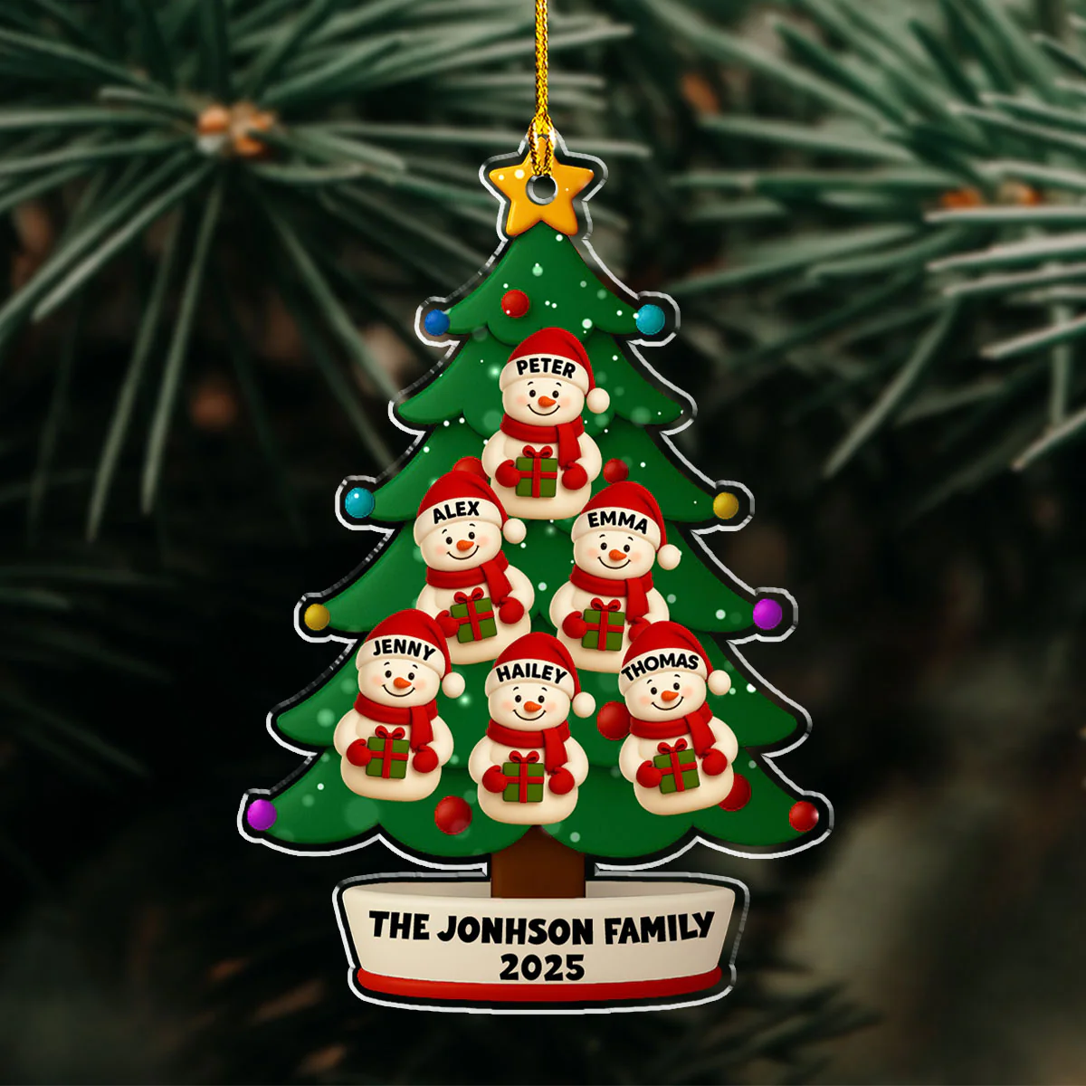 Winter Wishes Tree 2025 - Personalized Custom Acrylic Ornament - Image 2