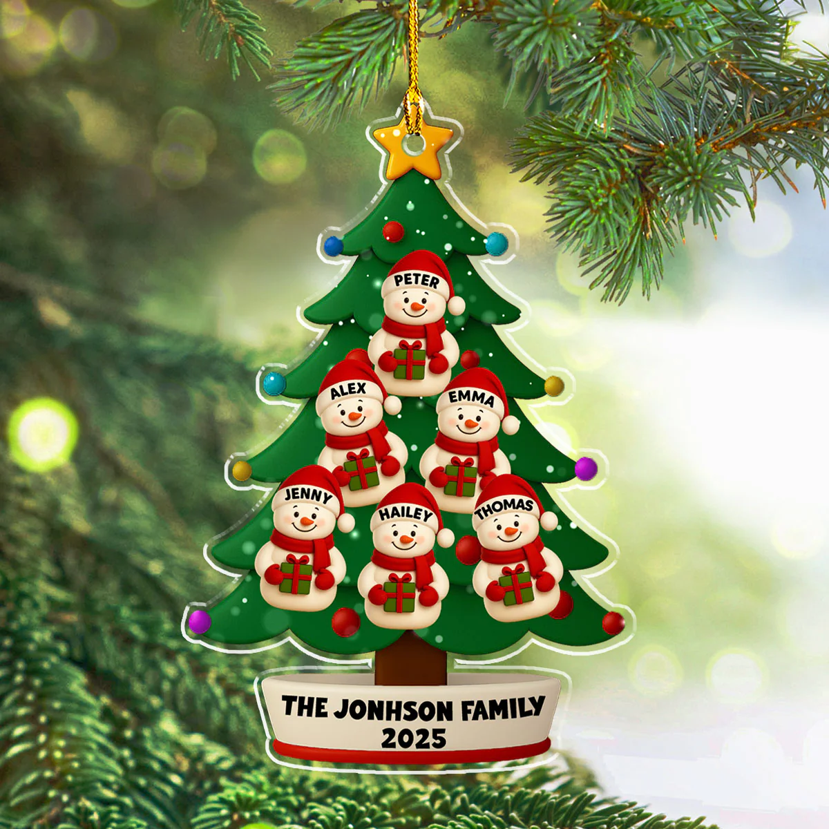 Winter Wishes Tree 2025 - Personalized Custom Acrylic Ornament - Image 5