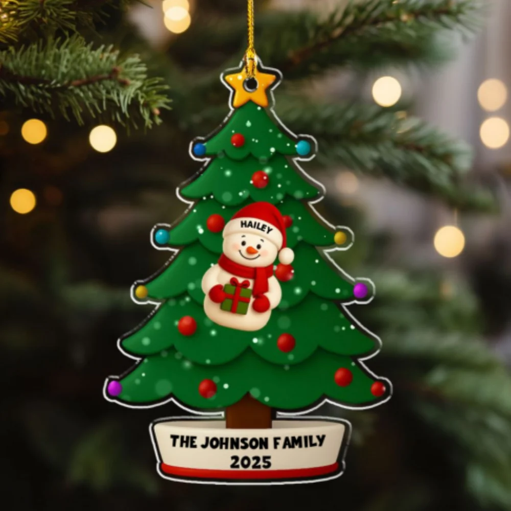 Winter Wishes Tree 2025 - Personalized Custom Acrylic Ornament - Image 7