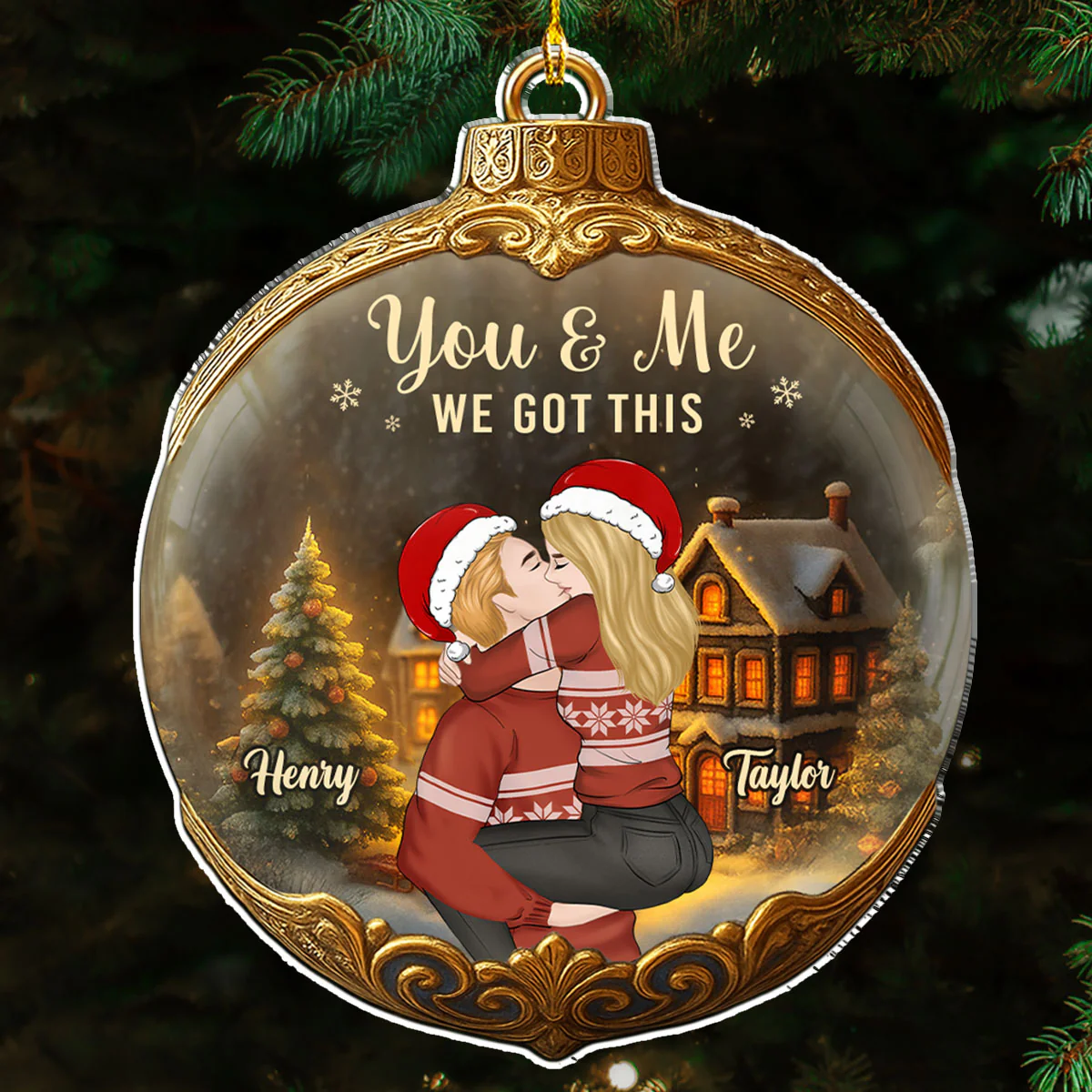 Winter Wonderland And Love - Personalized Custom Acrylic Ornament - Image 5