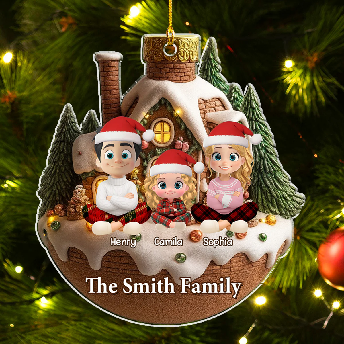 Winter Wonderland House - Personalized Custom Acrylic Ornament - Image 3