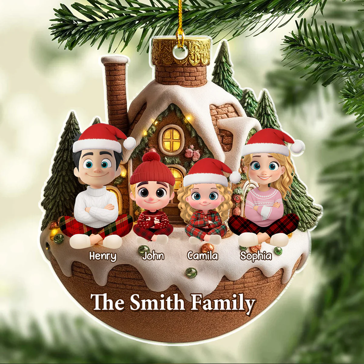 Winter Wonderland House - Personalized Custom Acrylic Ornament - Image 4