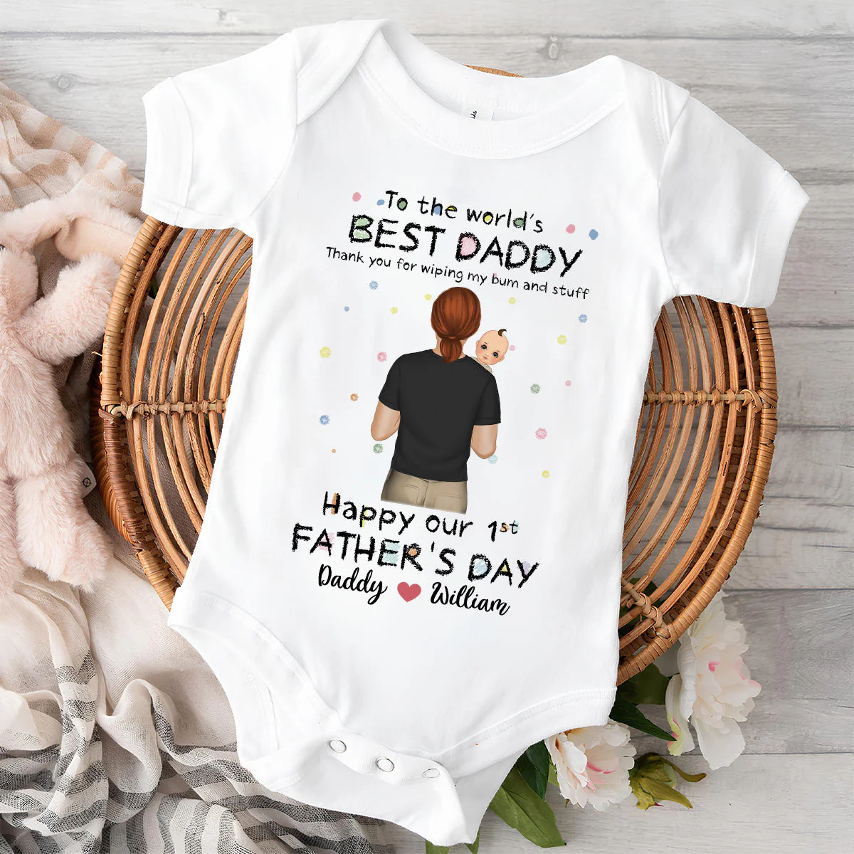 Wiping My Bum Version 2 - Personalized Custom Baby Onesie - Image 4