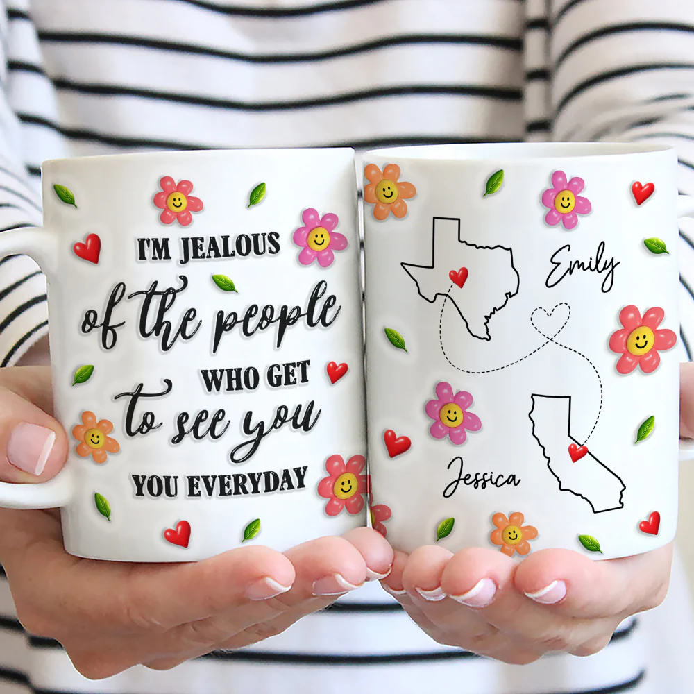 Wish I Saw You Daily - Personalized Custom 3D Inflated Effect Mug - Image 2