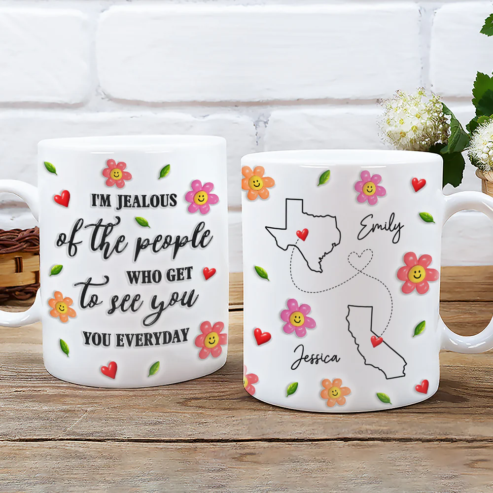 Wish I Saw You Daily - Personalized Custom 3D Inflated Effect Mug - Image 3