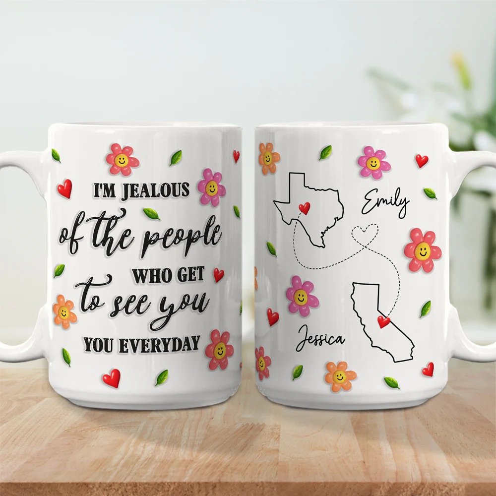 Wish I Saw You Daily - Personalized Custom 3D Inflated Effect Mug - Image 4