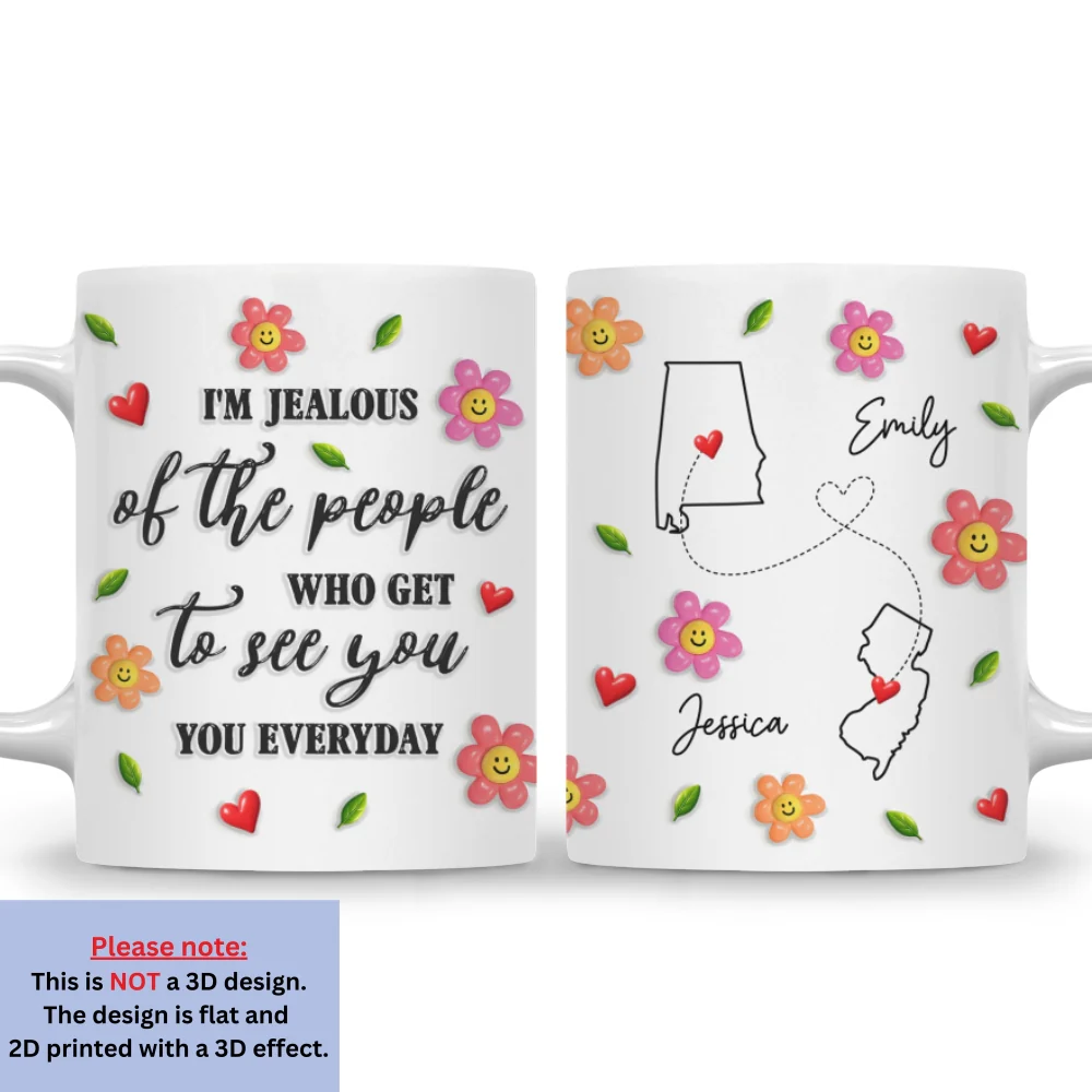 Wish I Saw You Daily - Personalized Custom 3D Inflated Effect Mug - Image 7