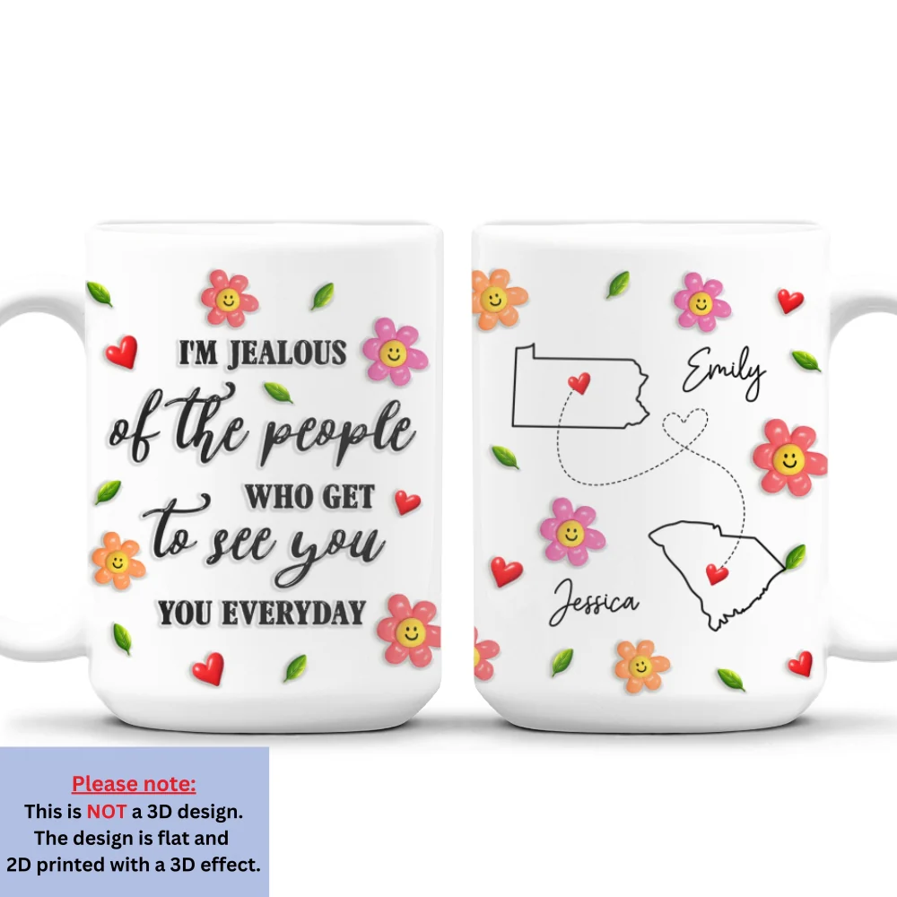 Wish I Saw You Daily - Personalized Custom 3D Inflated Effect Mug - Image 8