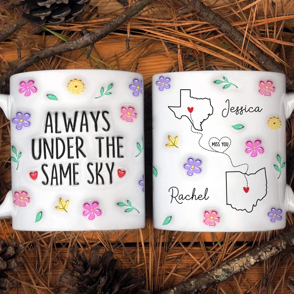 Wish We Under The Same Sky - Personalized Custom 3D Inflated Effect Mug - Image 4