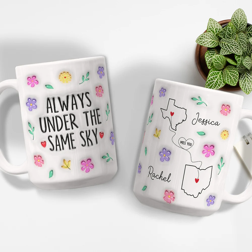 Wish We Under The Same Sky - Personalized Custom 3D Inflated Effect Mug - Image 5