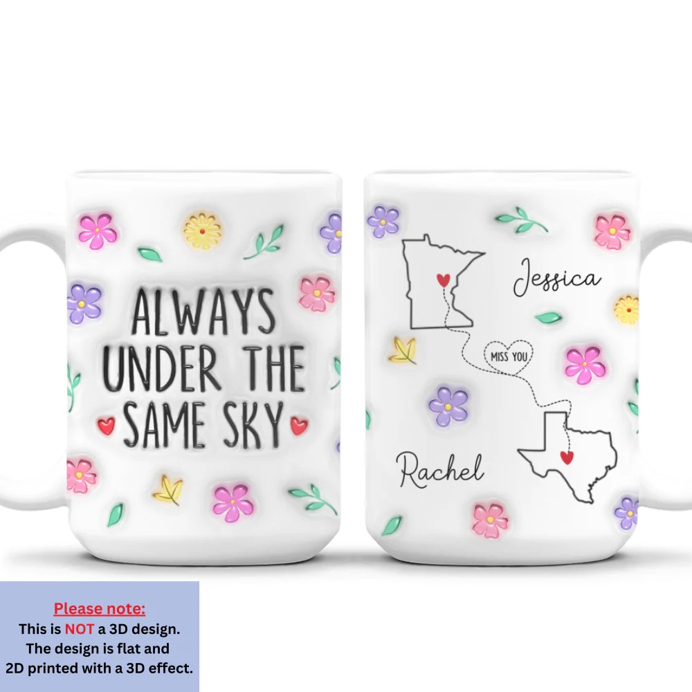 Wish We Under The Same Sky - Personalized Custom 3D Inflated Effect Mug - Image 9