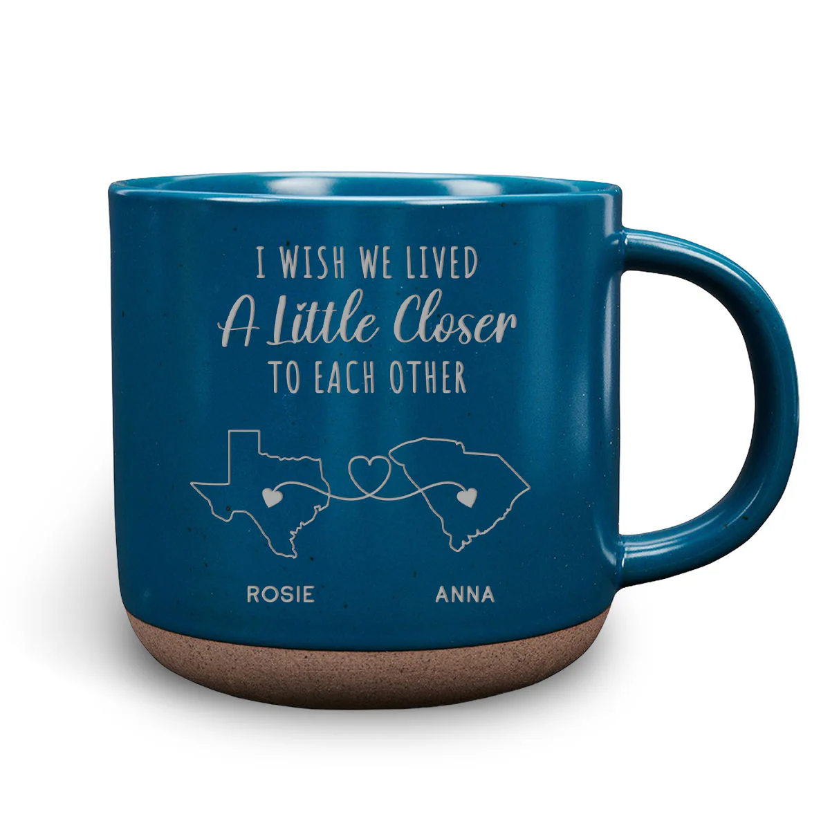 Wish We Were Neighbors - Personalized Custom Engraved Pottery Mug