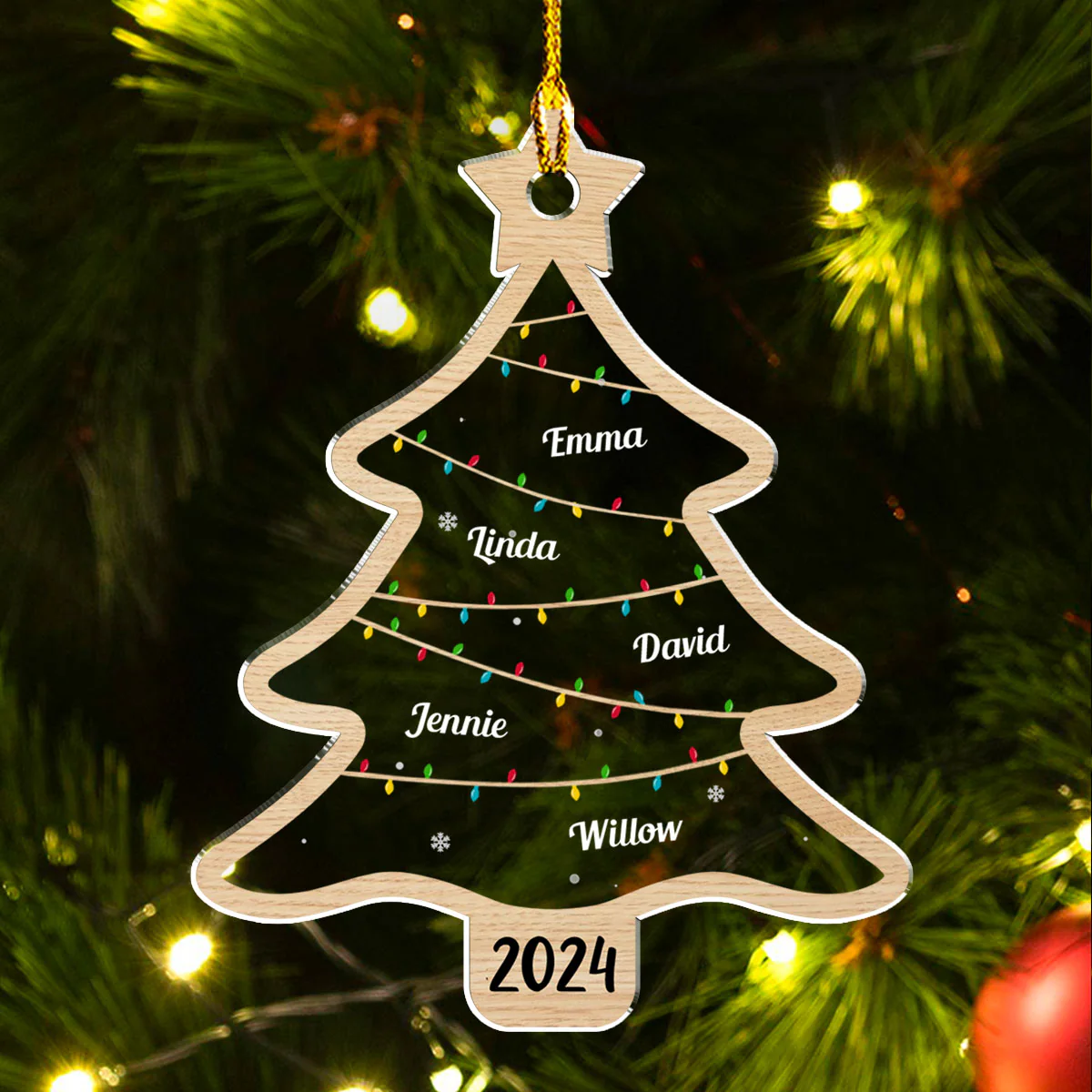 Wish You A Wonderful Christmas - Personalized Custom Acrylic Ornament - Image 2