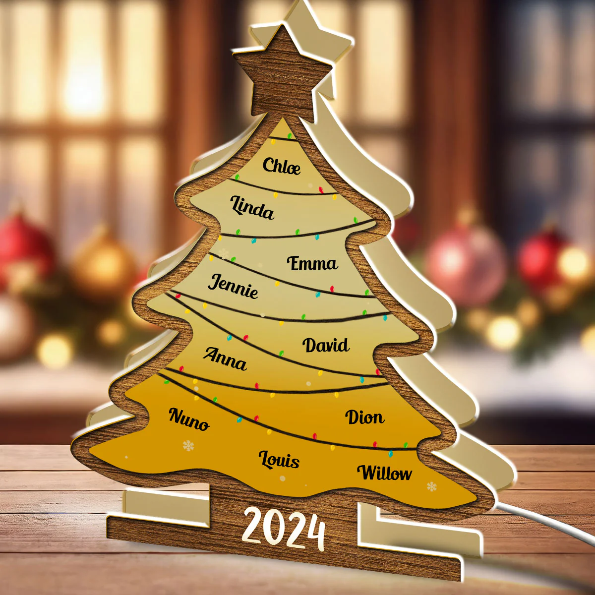 Wish You A Wonderful Christmas - Personalized Custom Light Box - Image 4