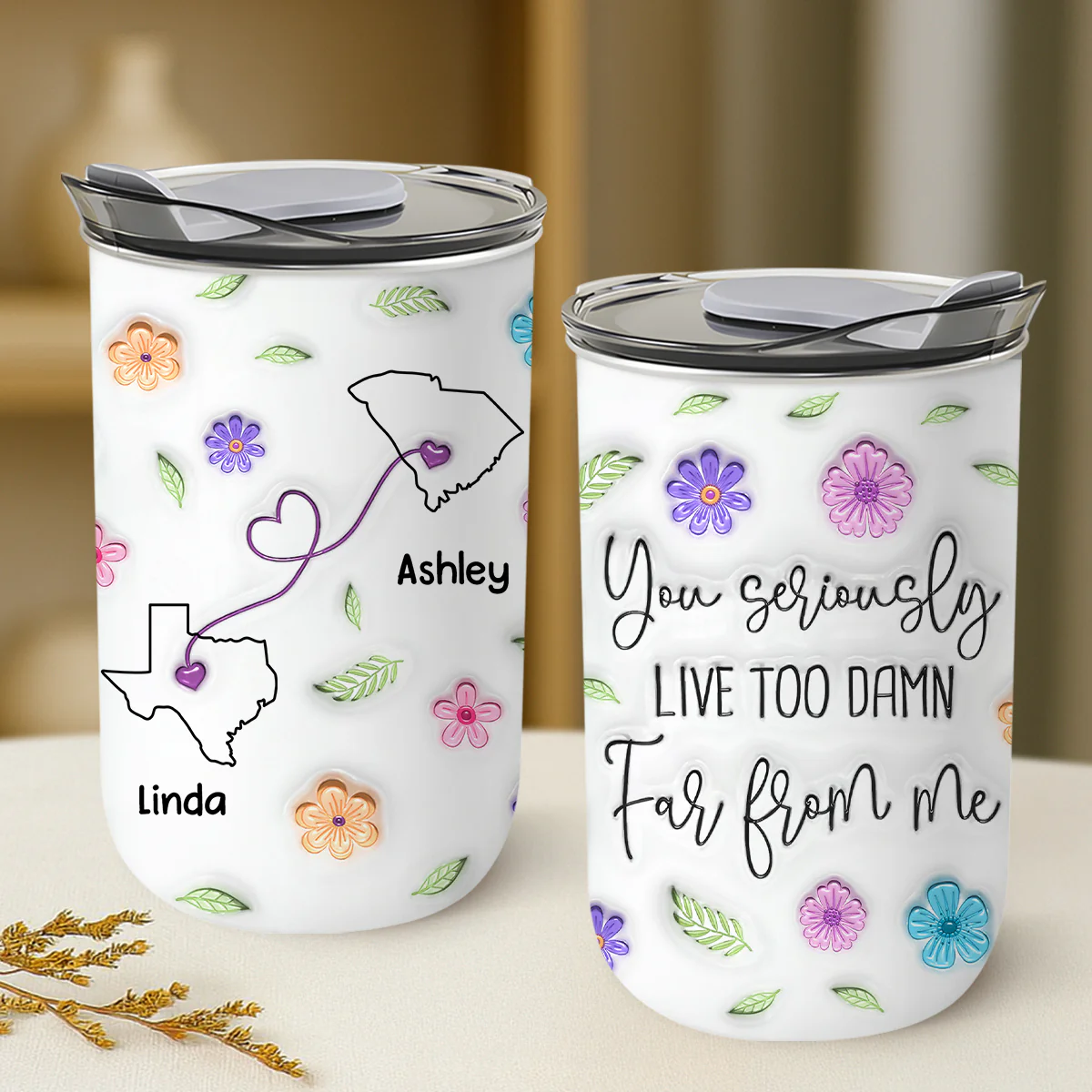 Wish You Lived Much Closer - Personalized Custom 10oz Tumbler - Image 2