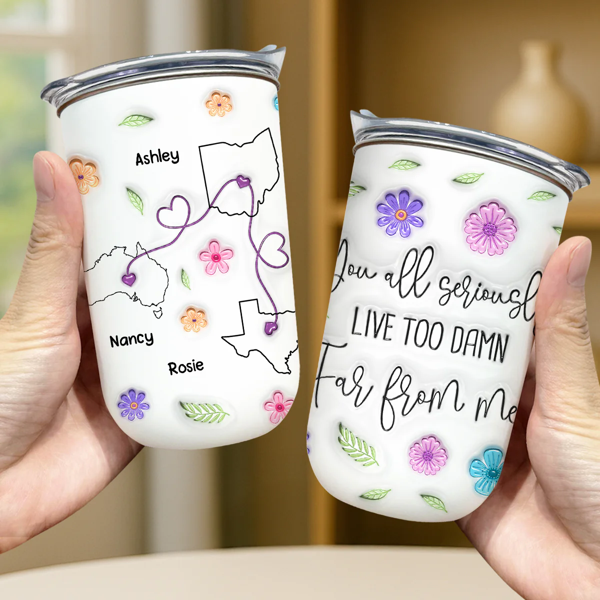 Wish You Lived Much Closer - Personalized Custom 10oz Tumbler - Image 3