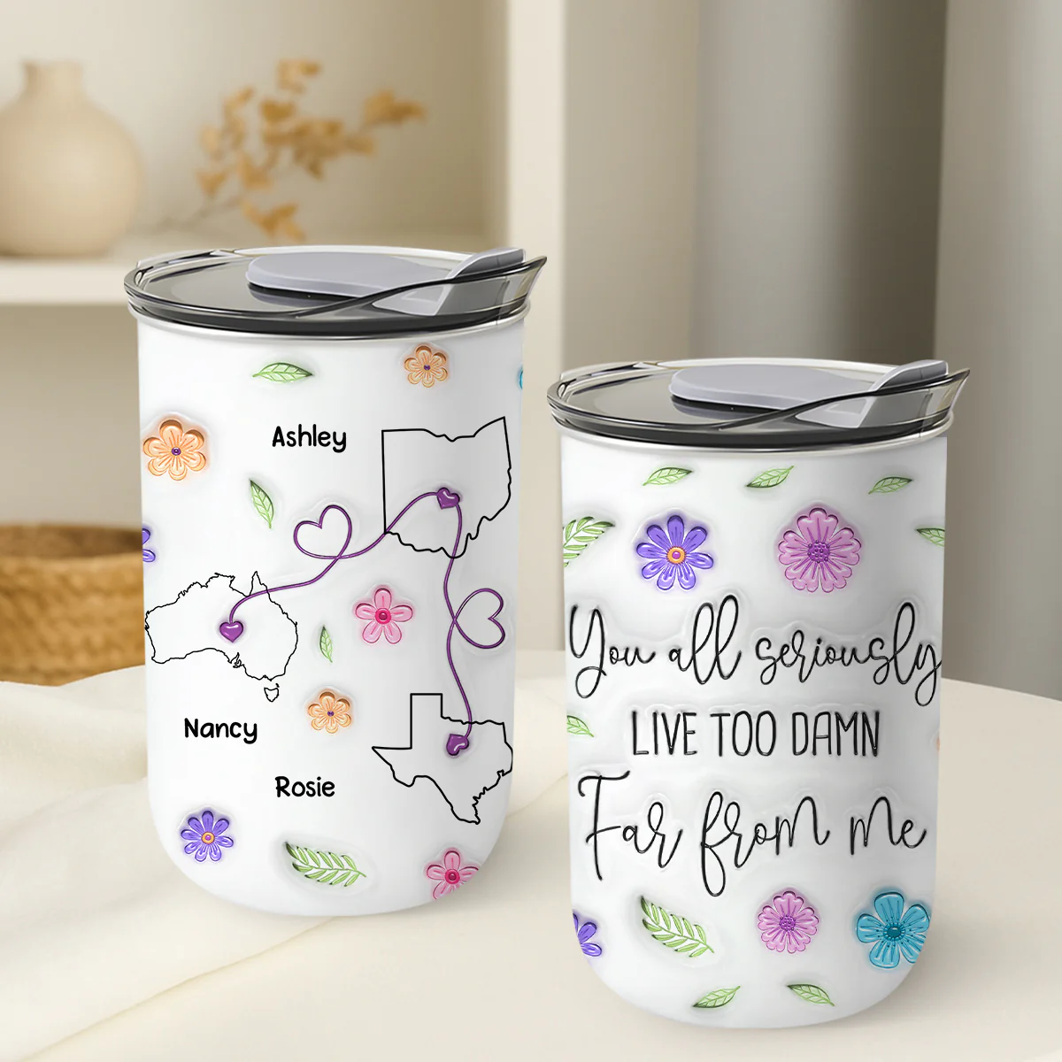 Wish You Lived Much Closer - Personalized Custom 10oz Tumbler - Image 5