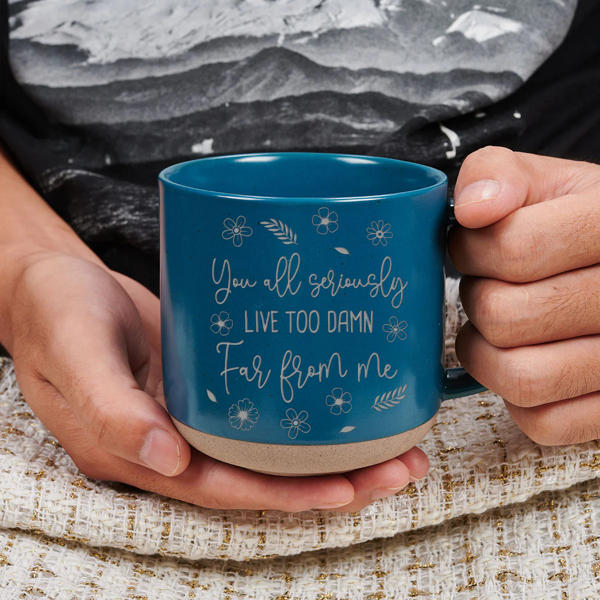 Wish You Were Here Now - Personalized Custom Engraved Pottery Mug - Image 2