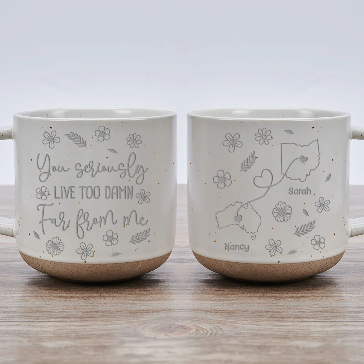 Wish You Were Here Now - Personalized Custom Engraved Pottery Mug - Image 3