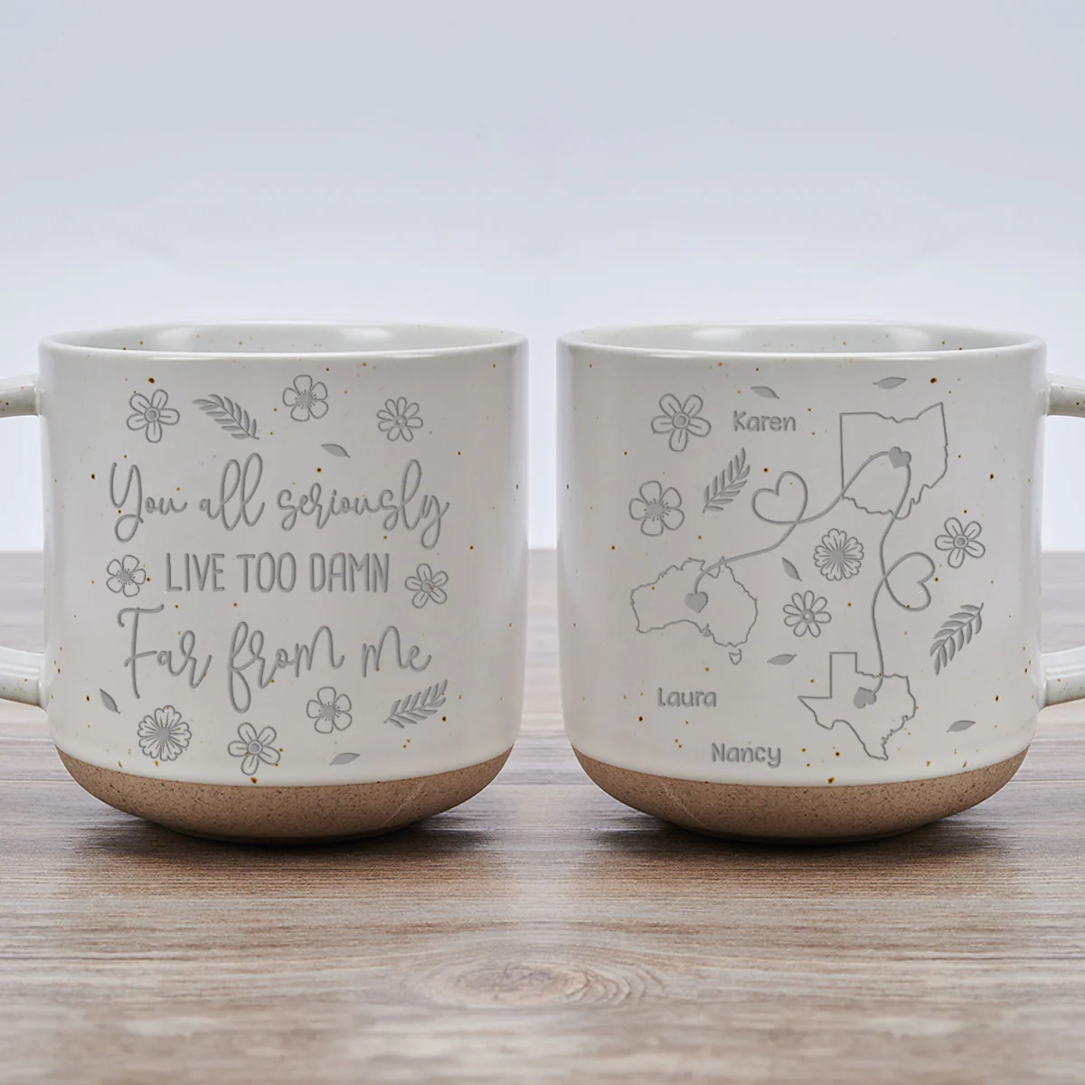 Wish You Were Here Now - Personalized Custom Engraved Pottery Mug - Image 5