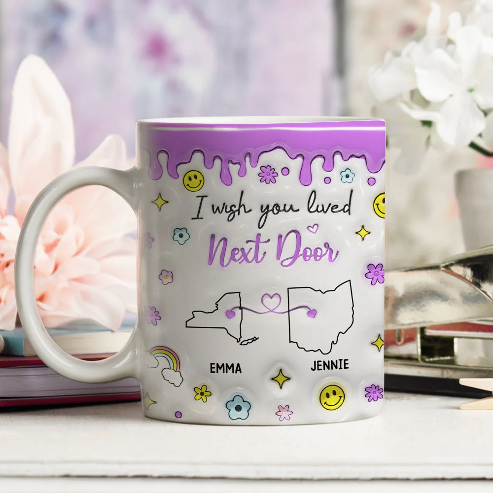 Wishing We Lived Closer - Personalized Custom 3D Inflated Effect Mug - Image 3