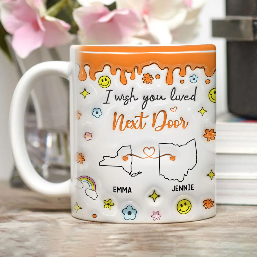 Wishing We Lived Closer - Personalized Custom 3D Inflated Effect Mug - Image 4