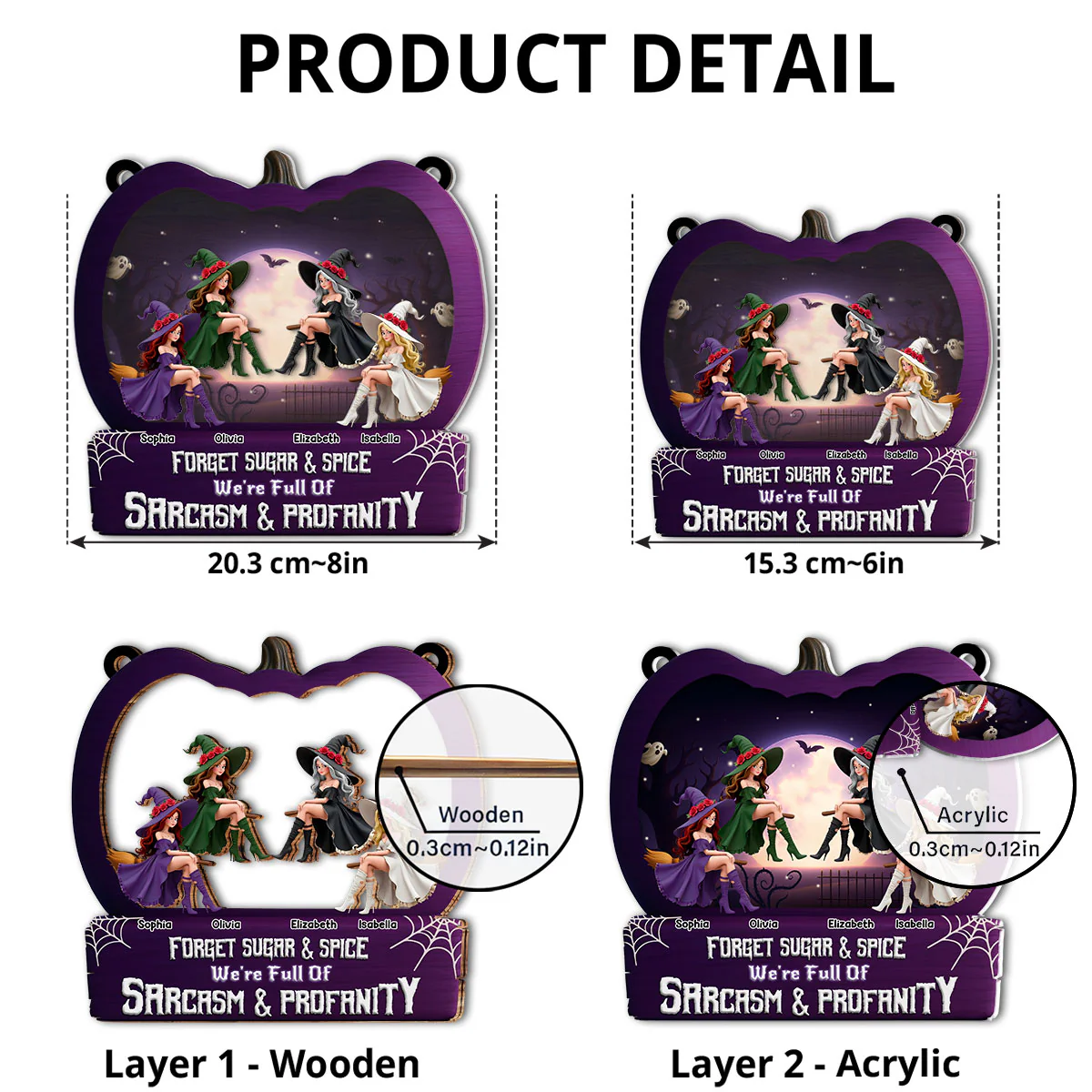 Witch Bestie Forever - Personalized Custom Suncatcher - Image 5