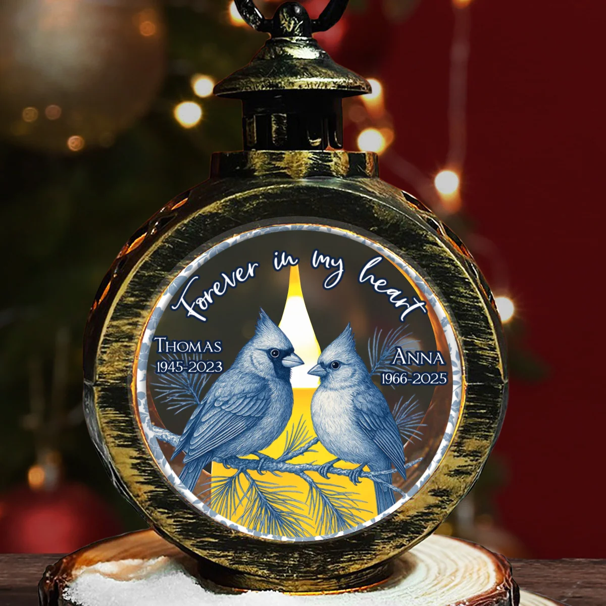 With All My Heart - Personalized Custom Christmas Lantern - Image 6
