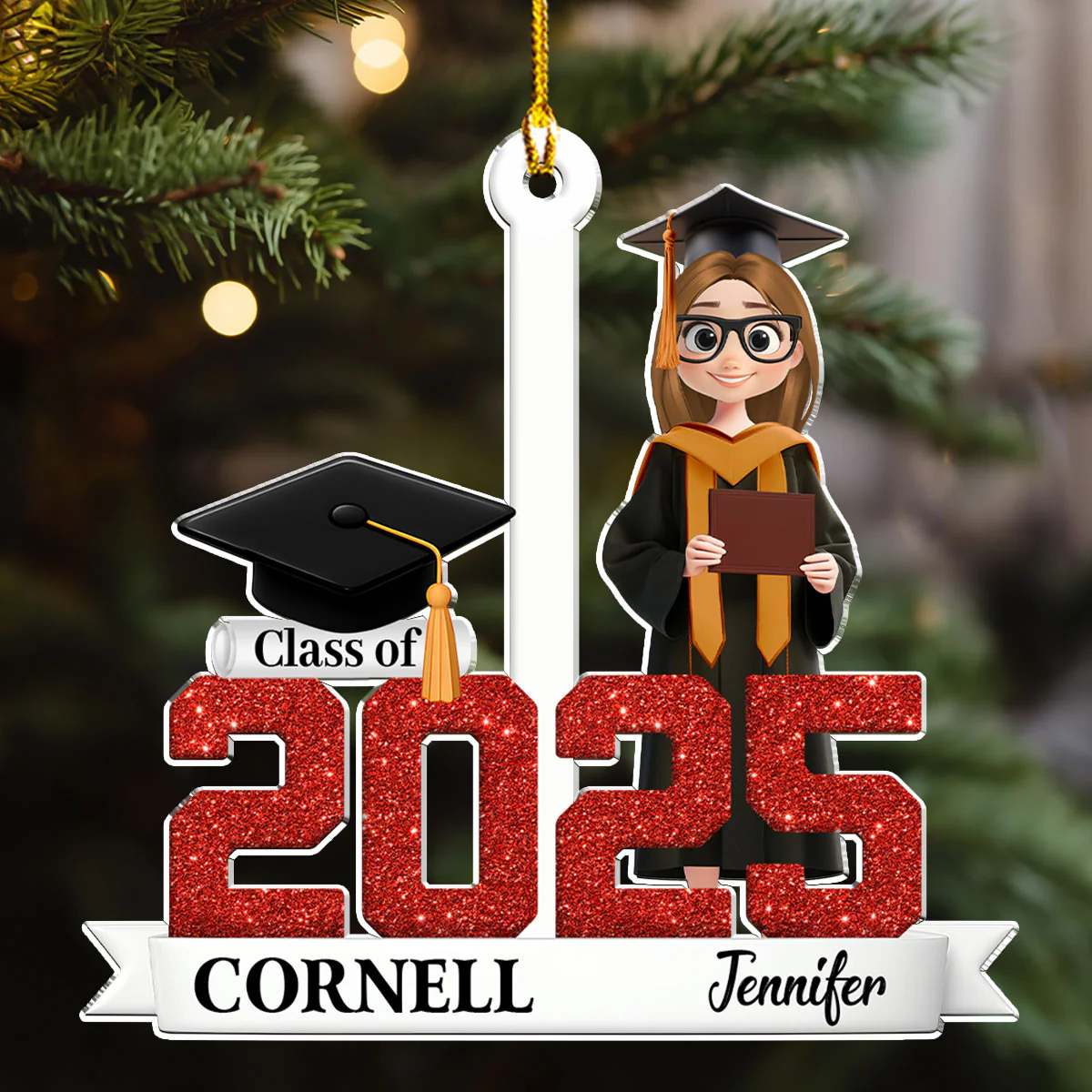 With Flying Colors - Personalized Custom 3D Effect Acrylic Ornament - Image 4