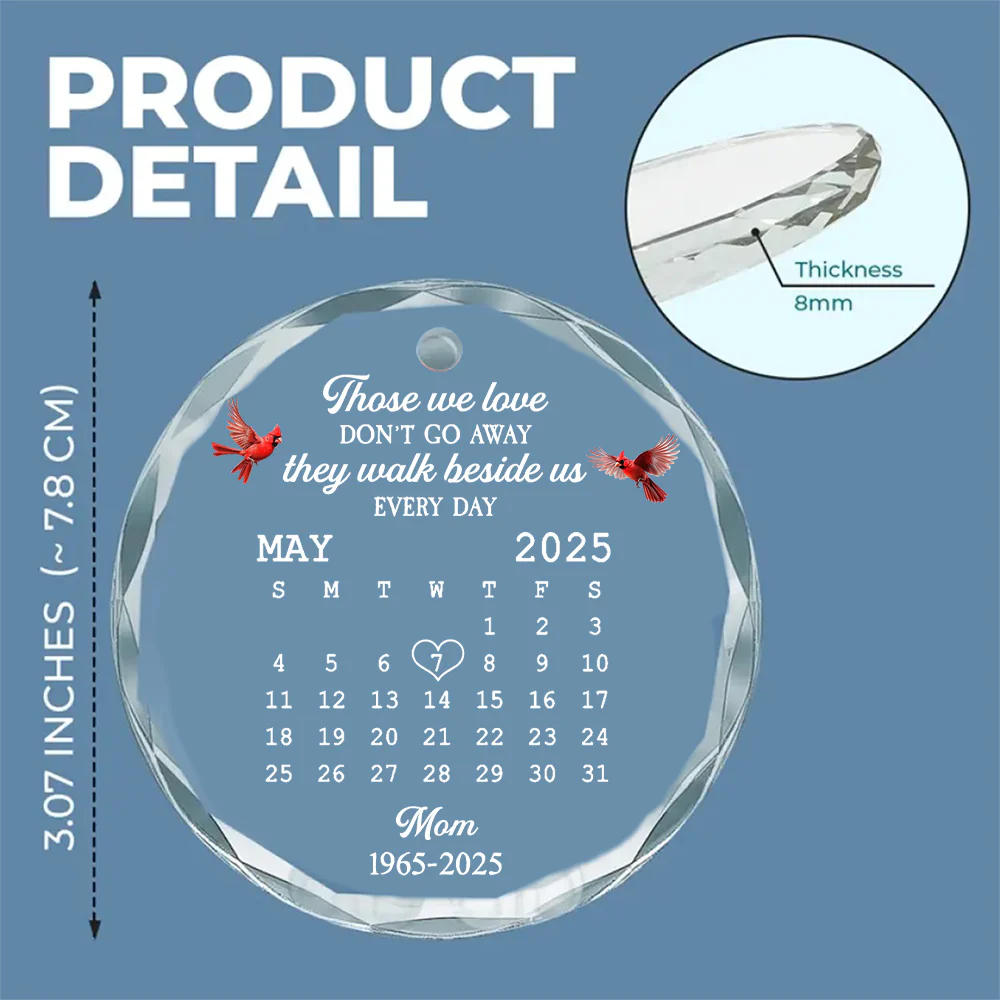 With Us Always - Personalized Custom Glass Ornament - Image 6
