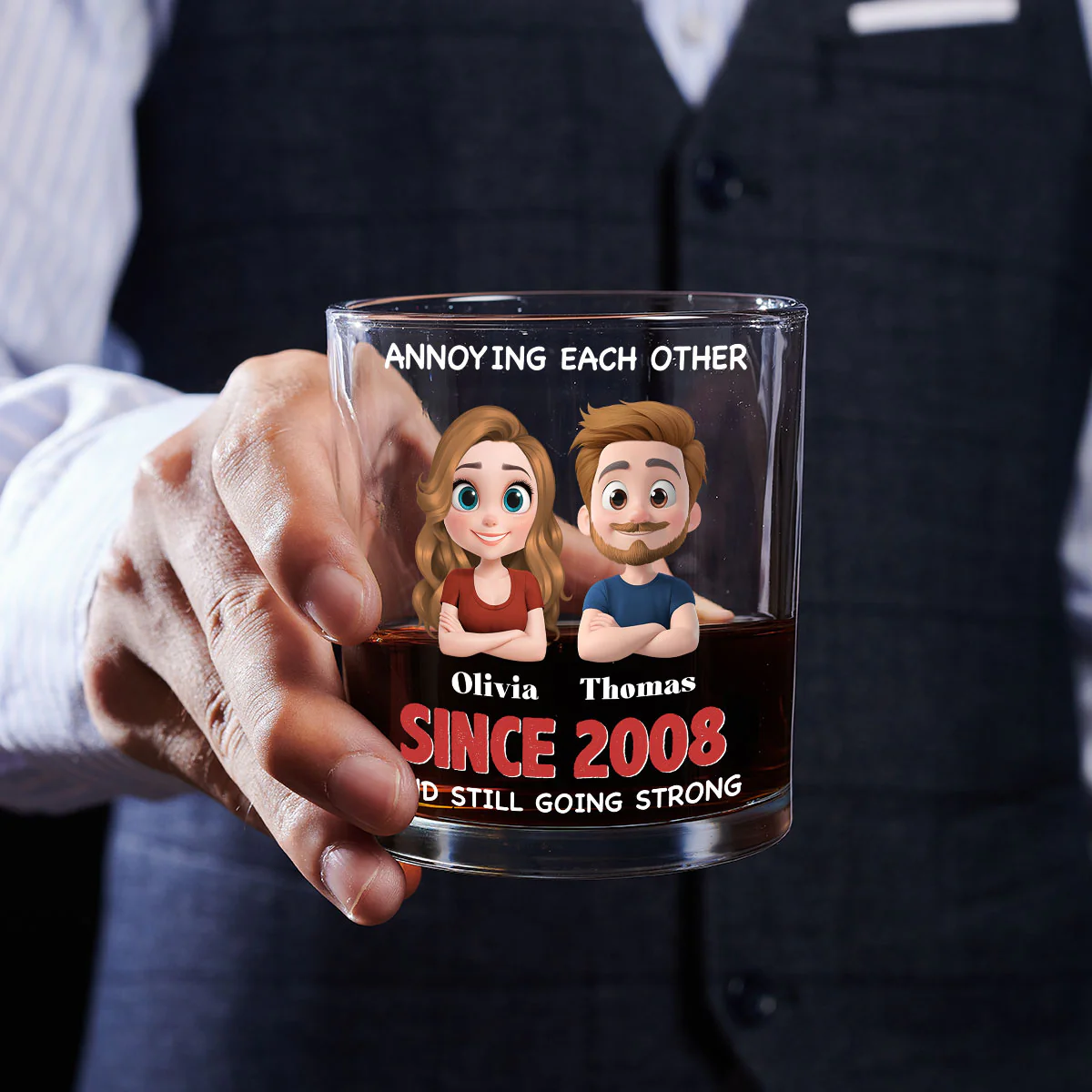 With You Forever - Personalized Custom Whiskey Glass - Image 6