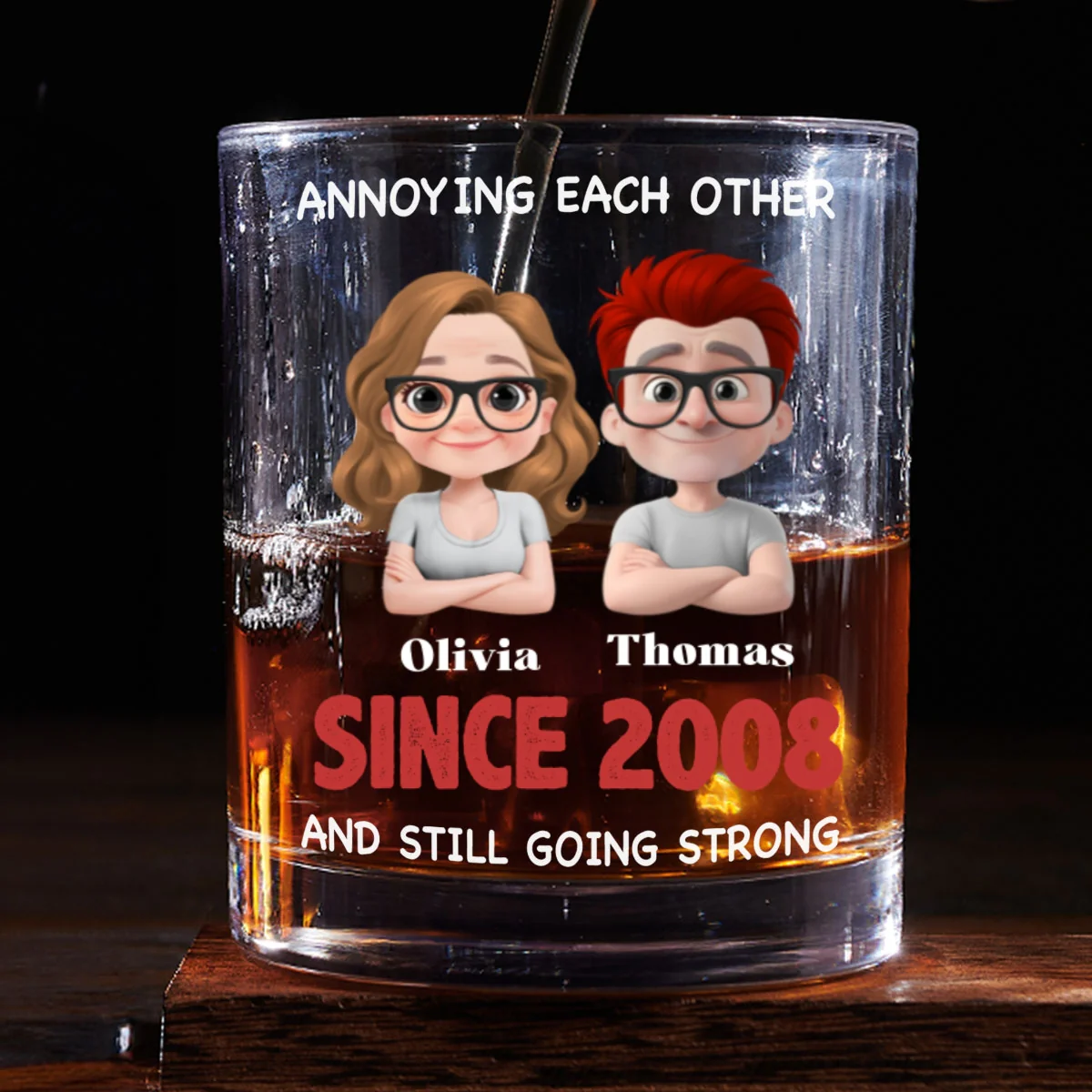 With You Forever - Personalized Custom Whiskey Glass - Image 7