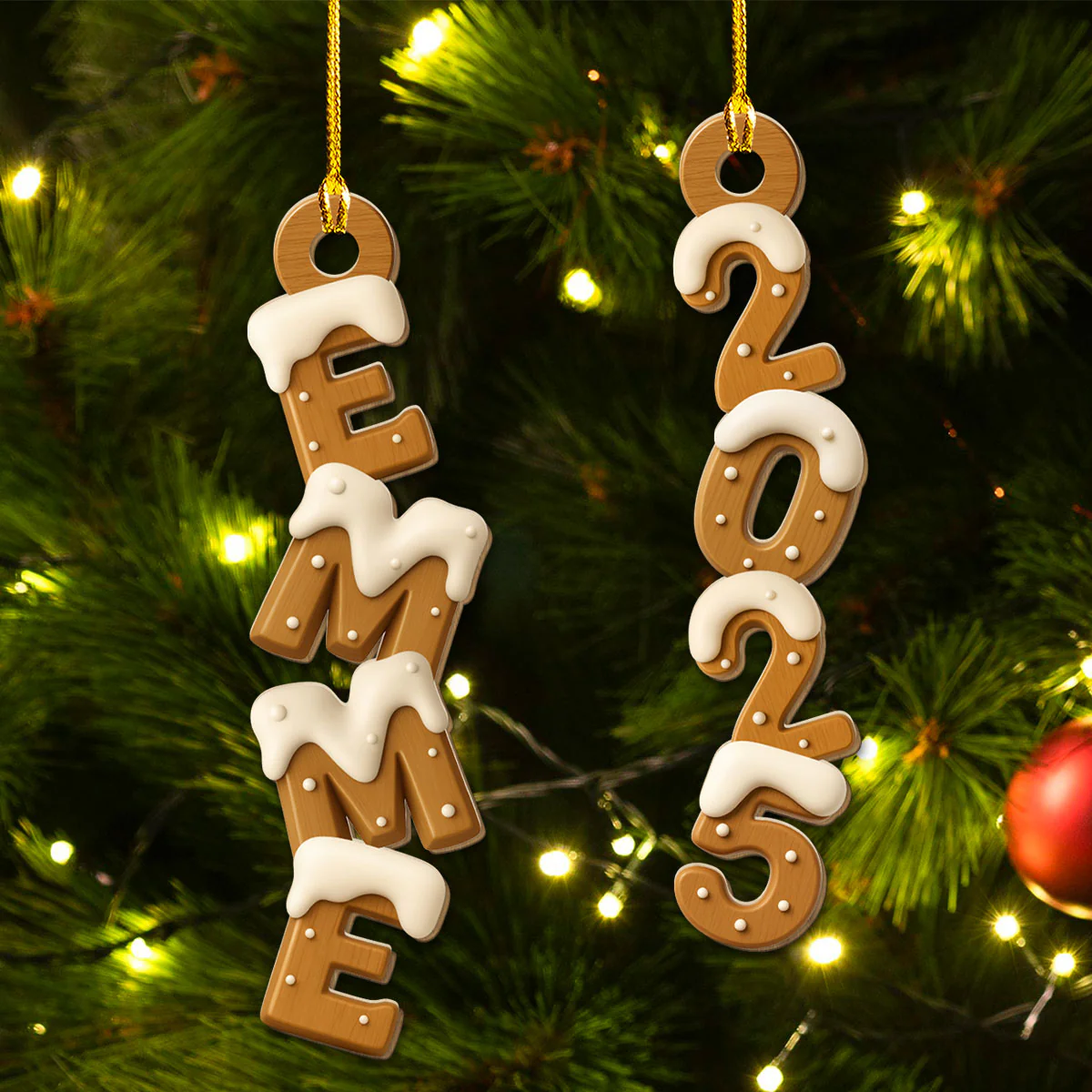 Wood Letter - Personalized Custom 3D Effect Wood Ornament - Image 2