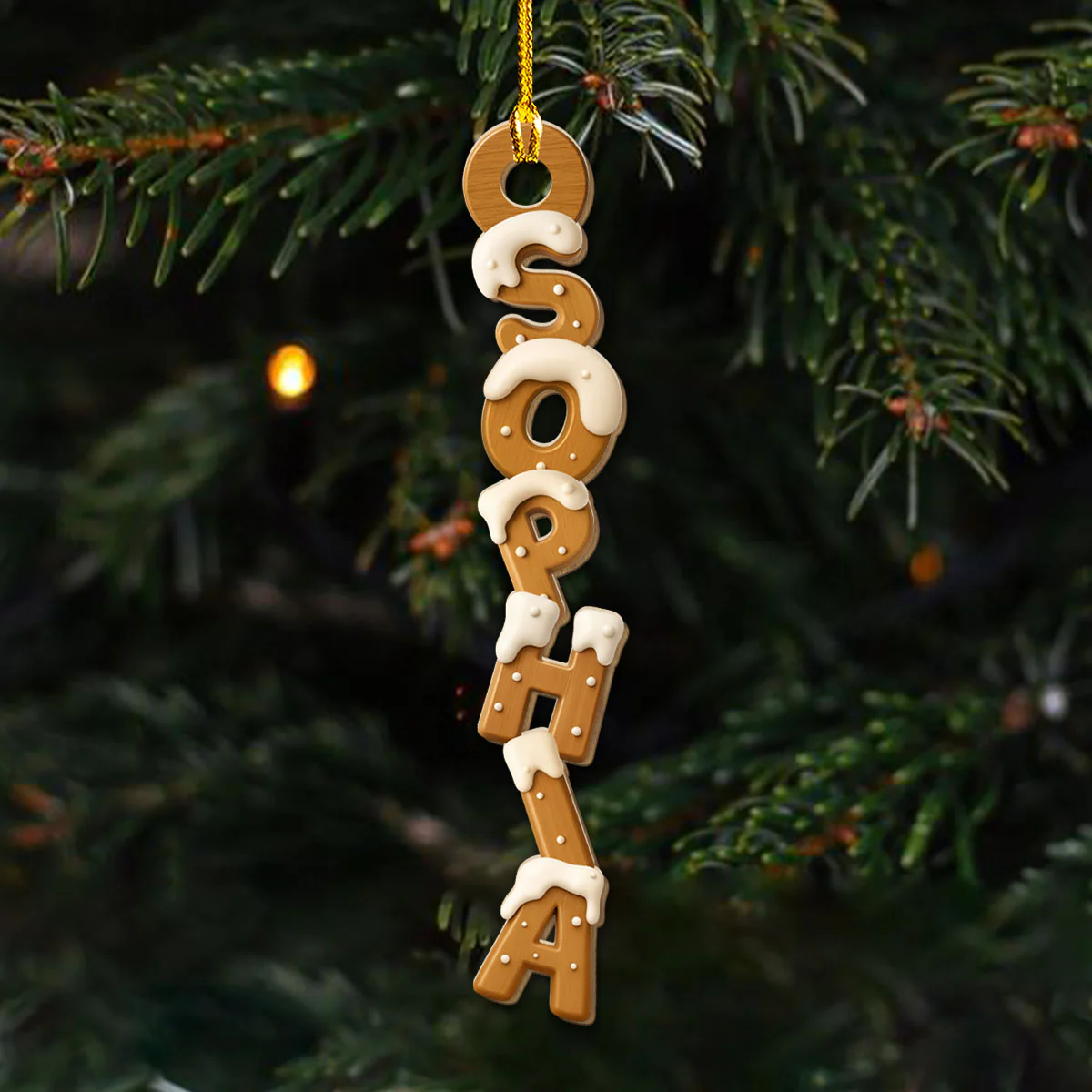 Wood Letter - Personalized Custom 3D Effect Wood Ornament - Image 4