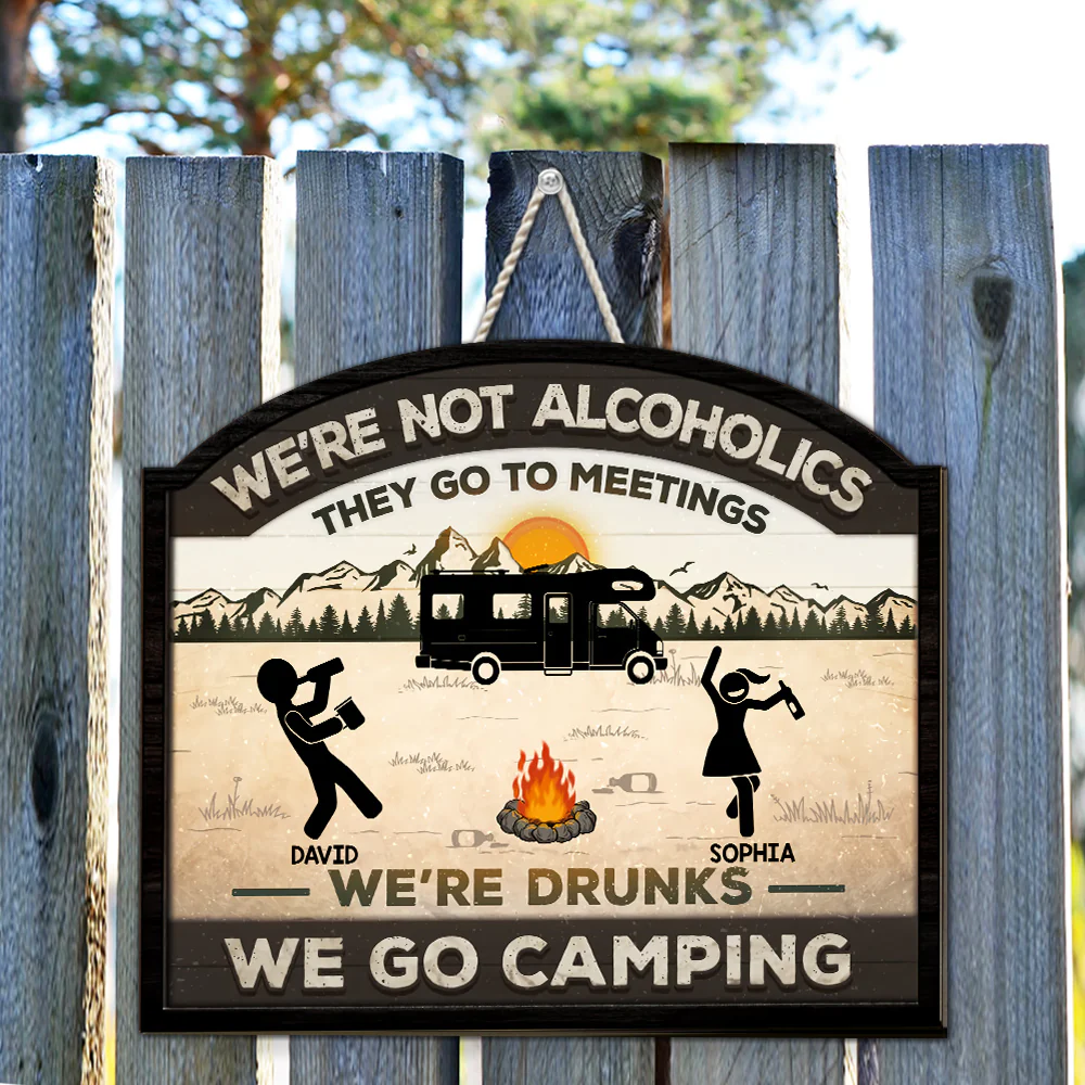 Alcoholics Go To Meetings - Personalized Custom Wood Sign - Image 2
