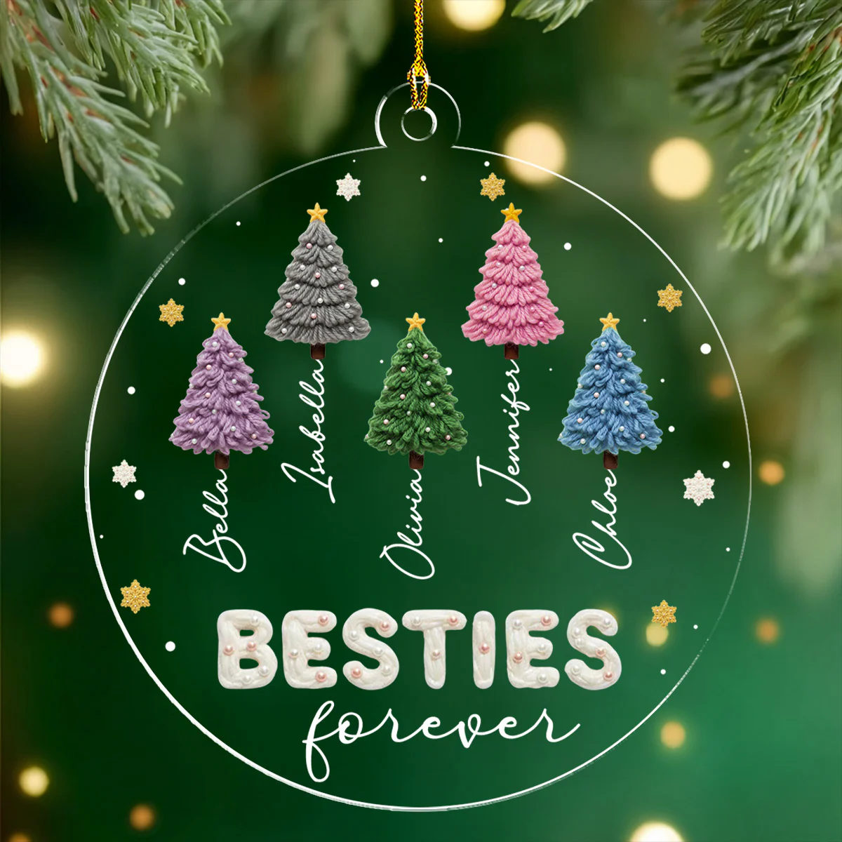 Wool Christmas Tree - Personalized Custom Acrylic Ornament - Image 2