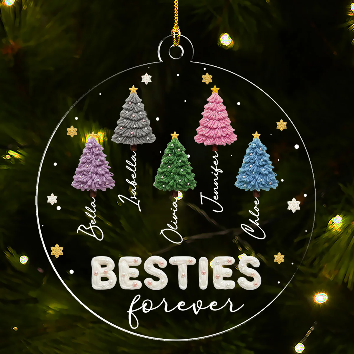 Wool Christmas Tree - Personalized Custom Acrylic Ornament - Image 3