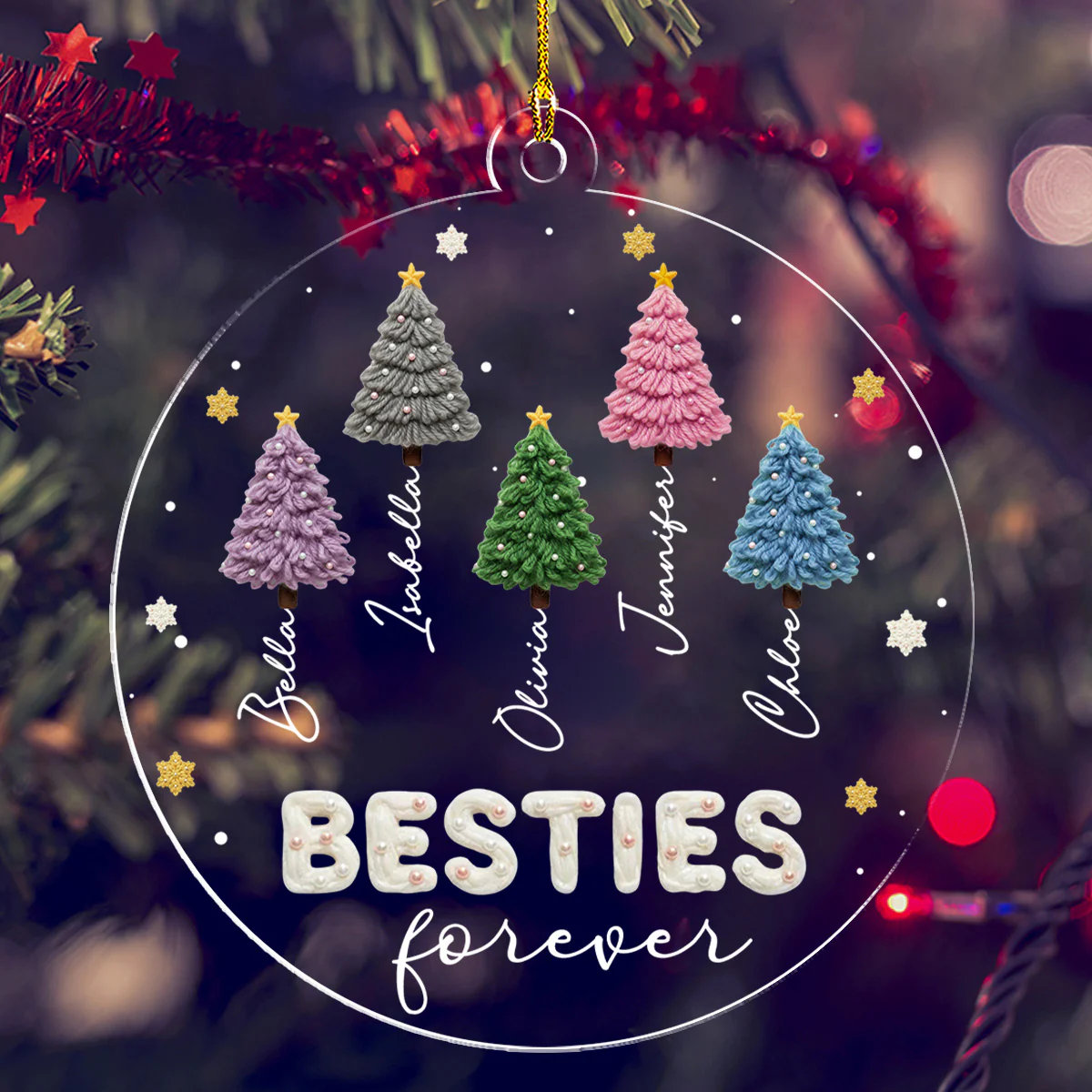 Wool Christmas Tree - Personalized Custom Acrylic Ornament - Image 4