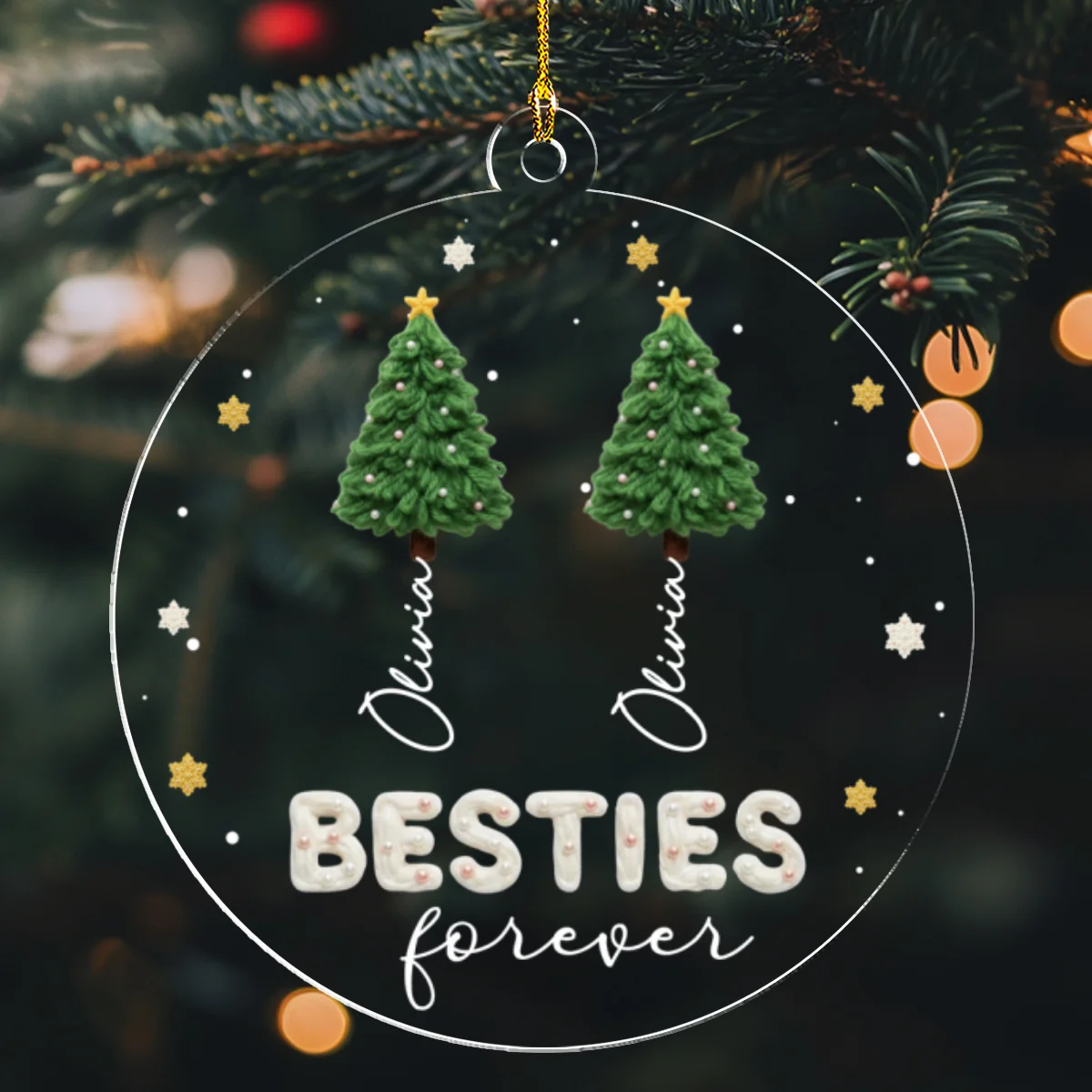 Wool Christmas Tree - Personalized Custom Acrylic Ornament - Image 6