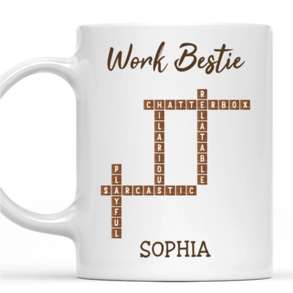Work Bestie Crossword - Personalized Custom Coffee Mug - Image 8